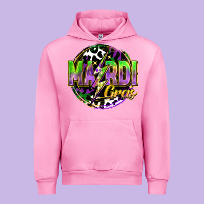 Mardi Gras Lightning Urban Hoodie Designed By Fadigitalartstudio