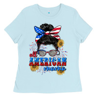 Baby Blue All American Mama 4th of July Ladies Tee - CowGirlArtShop