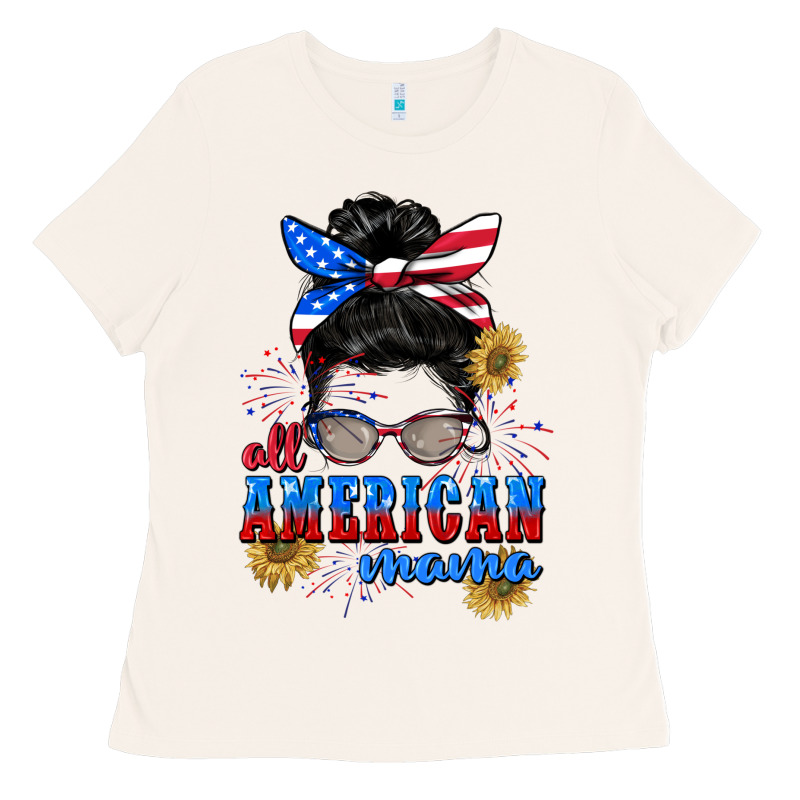 All American Mama 4th Of July Ladies Tee by CowGirlArtShop | Teevron