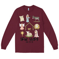Burgundy true story Long Sleeve Tee - MaliasSmallBusiness