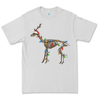 Dove Grey christmas deer skeleton Premium Tee - FaDigitalArtStudio