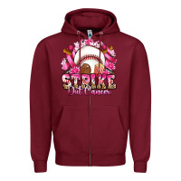 Burgundy strike out cancer baseball Zipper Hoodie - Artiststas