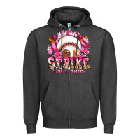 Charcoal Heather strike out cancer baseball Zipper Hoodie - Artiststas