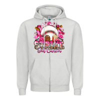 Dove Grey strike out cancer baseball Zipper Hoodie - Artiststas