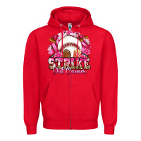 Red strike out cancer baseball Zipper Hoodie - Artiststas