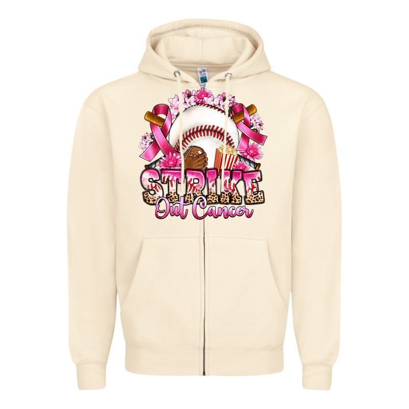 Strike Out Cancer Baseball Zipper Hoodie by Artiststas | Teevron