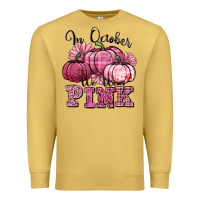 Antique Gold in october we wear pink pumpkin Premium Sweatshirt - texasbilliewilder