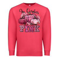 Cardinal in october we wear pink pumpkin Premium Sweatshirt - texasbilliewilder