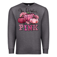 Charcoal Heather in october we wear pink pumpkin Premium Sweatshirt - texasbilliewilder