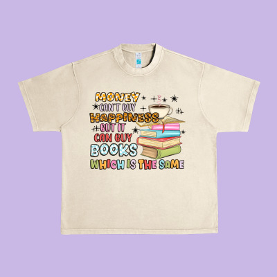 Money Can't Buy Happiness But It Can Buy Books Urban Heavy Tee Designed By Maliassmallbusiness