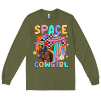 Army Green space cowgirl Long Sleeve Tee - MaliasSmallBusiness