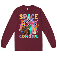 Burgundy space cowgirl Long Sleeve Tee - MaliasSmallBusiness