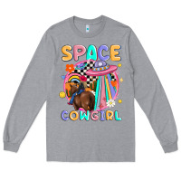 Heather Grey space cowgirl Long Sleeve Tee - MaliasSmallBusiness