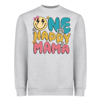 Heather Grey one happy mama Heavyweight Sweatshirt - MaliasSmallBusiness