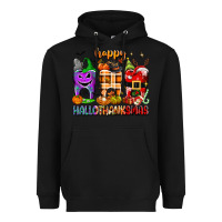 Black Happy Hallothanksmas teeth Heavyweight Hoodie - texasbilliewilder