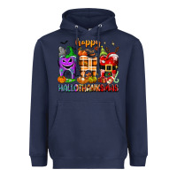 Navy Happy Hallothanksmas teeth Heavyweight Hoodie - texasbilliewilder
