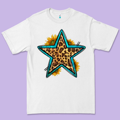 Western Leopard Star Premium Tee Designed By Hra Design Shop