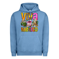 Pigment Pebble Blue viva mexico mexican coffee cups Urban Hoodie - FaDigitalArtStudio