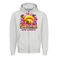 Dove Grey strike out cancer softball Zipper Hoodie - Artiststas