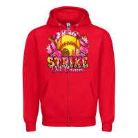 Red strike out cancer softball Zipper Hoodie - Artiststas