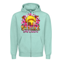 Seafoam strike out cancer softball Zipper Hoodie - Artiststas