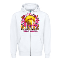 White strike out cancer softball Zipper Hoodie - Artiststas