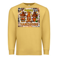 Antique Gold Happy Thanksgiving gnomes Premium Sweatshirt - NancyCooperArtShop