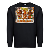 Black Happy Thanksgiving gnomes Premium Sweatshirt - NancyCooperArtShop