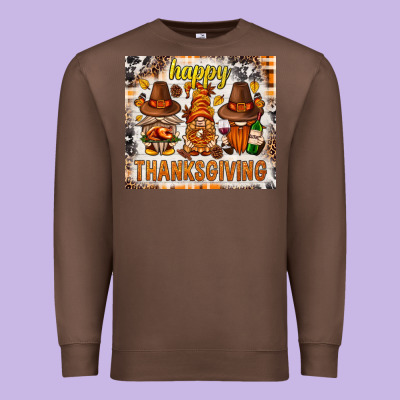 Happy Thanksgiving Gnomes Premium Sweatshirt Designed By Nancycooperartshop