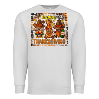 Dove Grey Happy Thanksgiving gnomes Premium Sweatshirt - NancyCooperArtShop