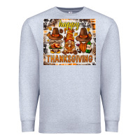 Heather Grey Happy Thanksgiving gnomes Premium Sweatshirt - NancyCooperArtShop