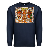 Navy Happy Thanksgiving gnomes Premium Sweatshirt - NancyCooperArtShop