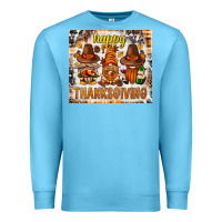 Ocean Blue Happy Thanksgiving gnomes Premium Sweatshirt - NancyCooperArtShop
