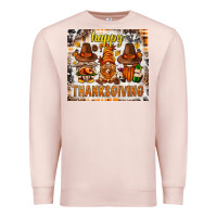 Pale Pink Happy Thanksgiving gnomes Premium Sweatshirt - NancyCooperArtShop