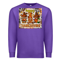 Purple Happy Thanksgiving gnomes Premium Sweatshirt - NancyCooperArtShop