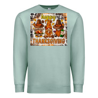 Seafoam Happy Thanksgiving gnomes Premium Sweatshirt - NancyCooperArtShop