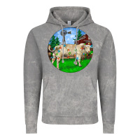 Cloud Rock Christmas Charolais Bull And Barnyard Vintage Hoodie - RanaPortraitStore