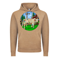 Vintage Coffee Christmas Charolais Bull And Barnyard Vintage Hoodie - RanaPortraitStore