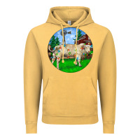 Vintage Mustard Christmas Charolais Bull And Barnyard Vintage Hoodie - RanaPortraitStore
