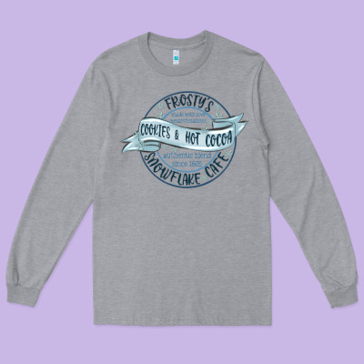 Frostys Snowflake Cafe Long Sleeve Tee Designed By Maliassmallbusiness