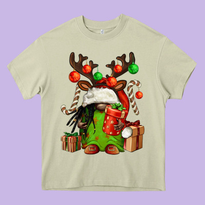 Christmas Afro Gnomes Heavy Core Tee Designed By Fadigitalartstudio