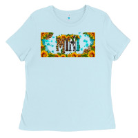 Baby Blue mini sunflower libbey cup Ladies Tee - HRA Design Shop