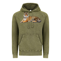 Vintage Olive Tiger Vintage Hoodie - LillyAllenDesigns