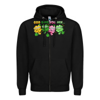Black st. patrick's day god says you are Zipper Hoodie - Artiststas