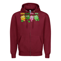 Burgundy st. patrick's day god says you are Zipper Hoodie - Artiststas