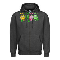 Charcoal Heather st. patrick's day god says you are Zipper Hoodie - Artiststas