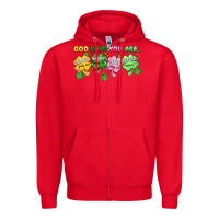 Red st. patrick's day god says you are Zipper Hoodie - Artiststas