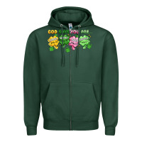 Sports Green st. patrick's day god says you are Zipper Hoodie - Artiststas