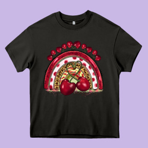 Cherry Rainbow Heavy Core Tee Designed By Barkaloodesign
