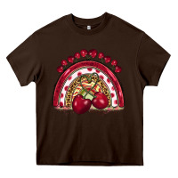 Chocolate Brown cherry rainbow Heavy Core Tee - BarkalooDesign